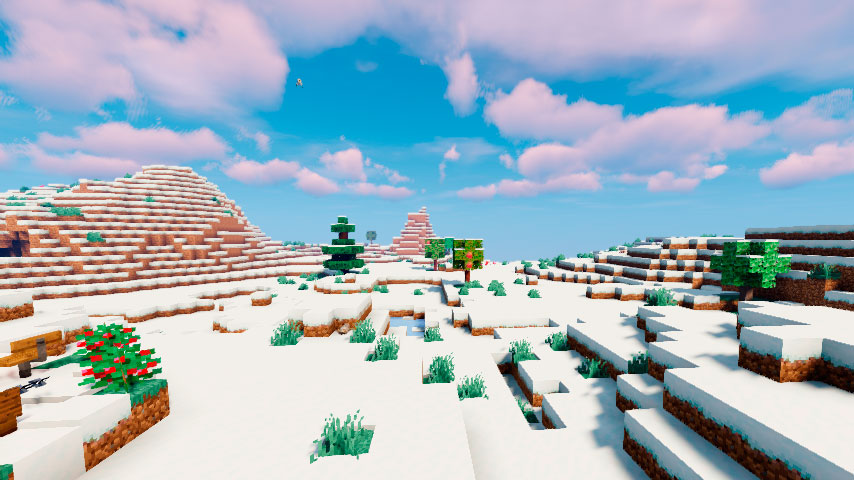 Snowy Mountains in the Minecraft